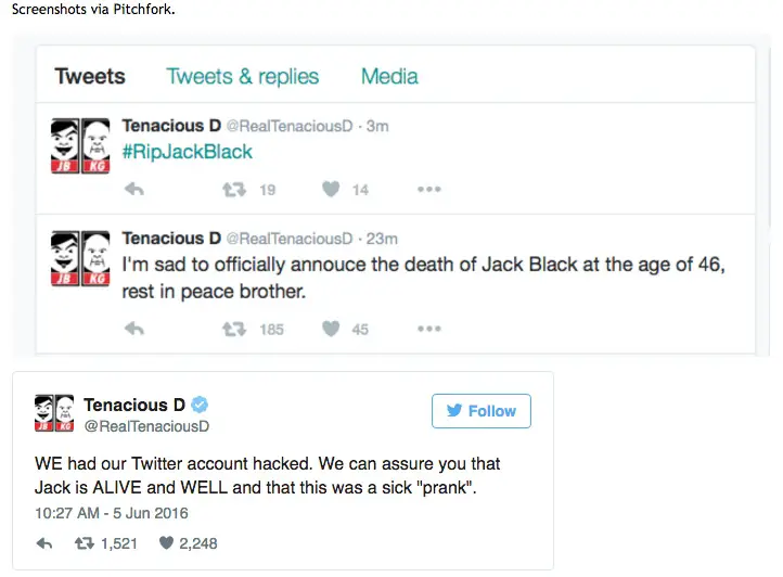 Jack Black Twitter hoax copy