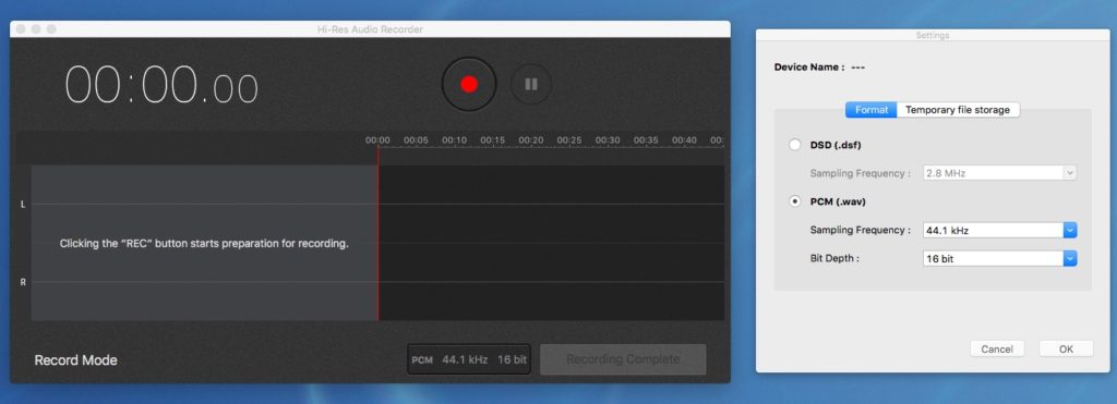 sony hi res audio recorder mac