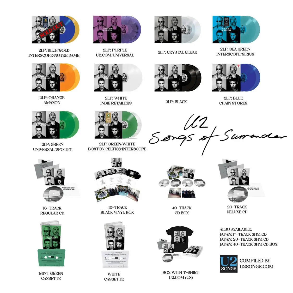 Songs Of Surrender' – Double vinyle exclusif Deluxe Cristal (Édition –  Store U2