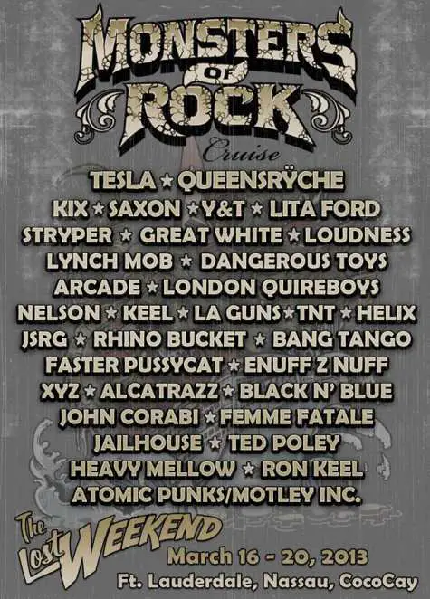 monsters of rock cruise history