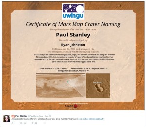 Paul Stanley Mars Crater
