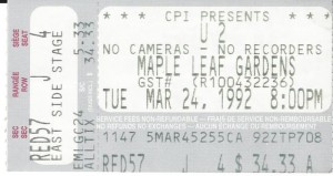 U2 ticked stub MLG 199