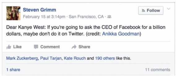 Zuck to Kanye copy